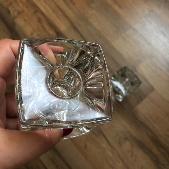 Square Crystal candle holder (2) 3” tall - Picture 5 of 6